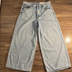 rag & bone Serena Crop Light Wash Wide-Leg Jeans